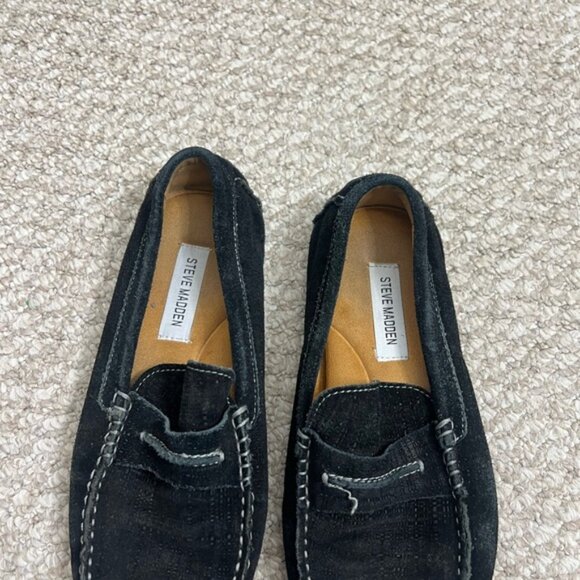 Steve Madden Black Suede Venetian Loafers size 10 - Picture 3 of 9